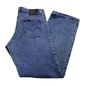 Harley-Davidson Vintage Old School Biker Blue Fade Bootcut Jeans, Size 36